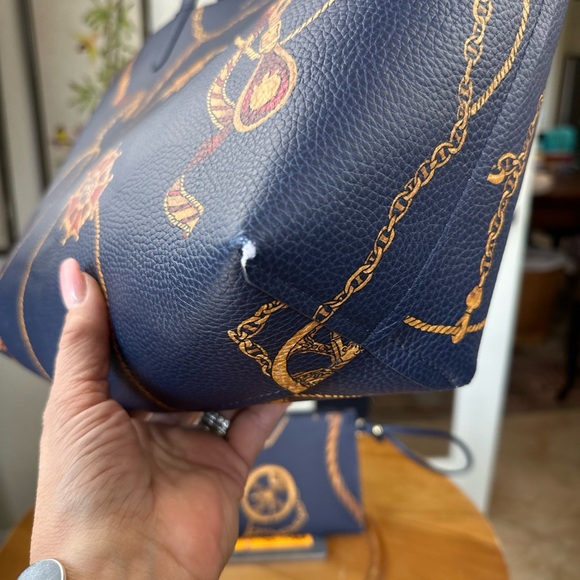 Lauren Ralph Lauren Reversible Nautical Navy tote‎ bag - Picture 15 of 16
